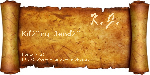 Kéry Jenő névjegykártya