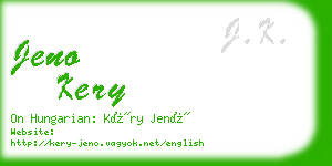 jeno kery business card